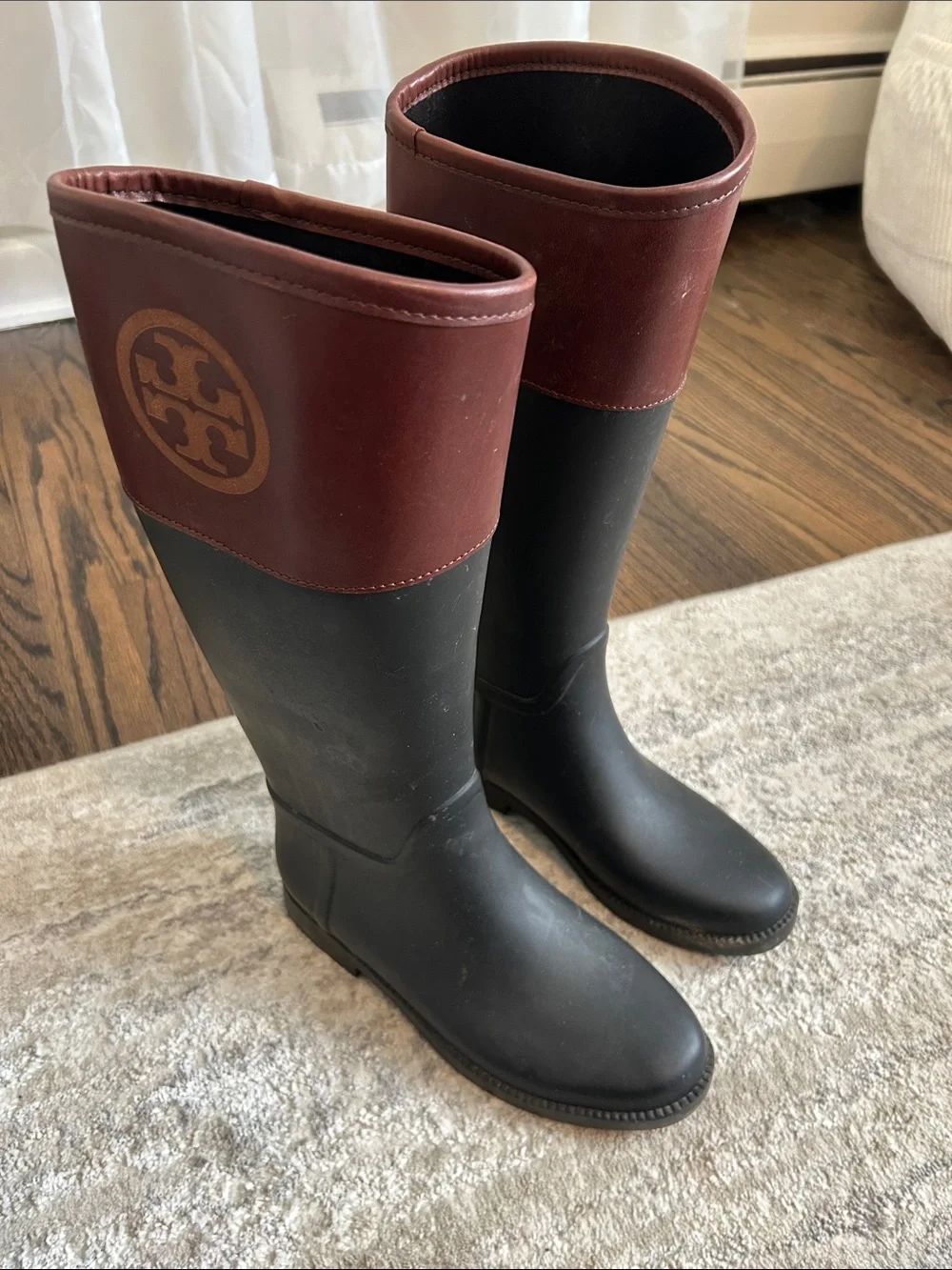 tory burch diana tall rain boots